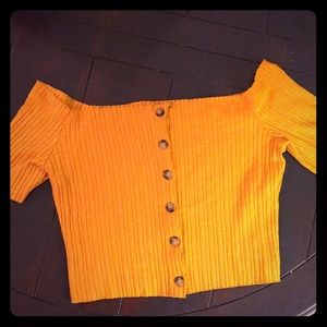 Button Down Bardot Top